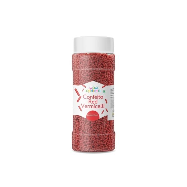 ​​ Wow Confetti Confeito Red Vermicelli (Sprinkles), 125g